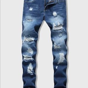 Denim ripped jeans